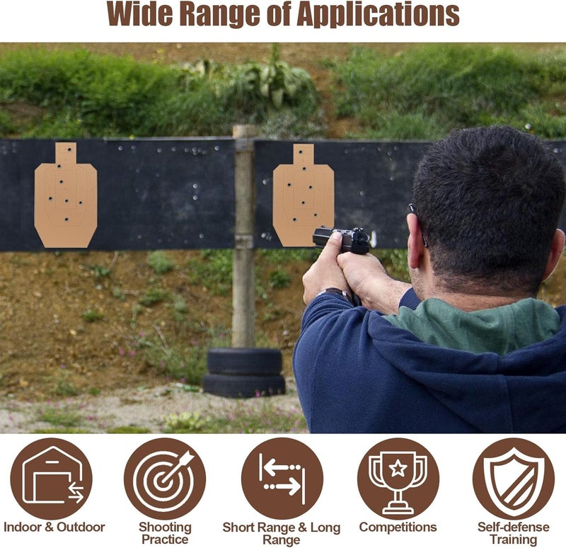 Acostop 30"x18" 2mm Thicken Cardboard Silhouette Shooting Targets - 20/30/50 Pcs Tactical Targets for Shooting Range Practice Competitions Self-Defense Training - Image 5